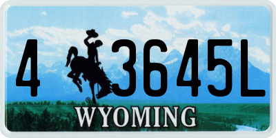 WY license plate 43645L