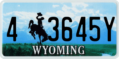 WY license plate 43645Y
