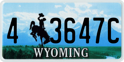 WY license plate 43647C