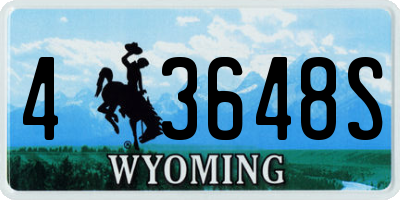 WY license plate 43648S