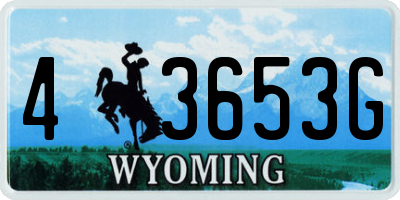 WY license plate 43653G