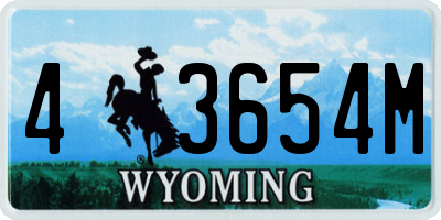 WY license plate 43654M