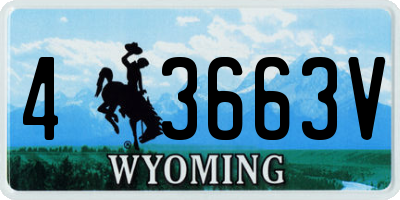 WY license plate 43663V