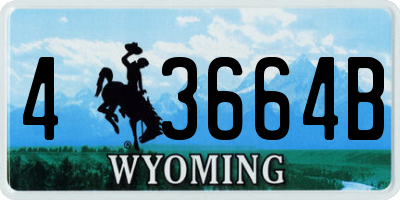 WY license plate 43664B