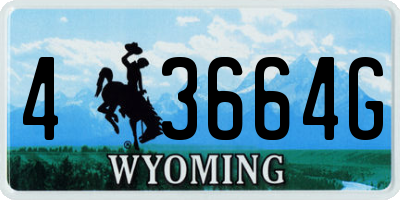 WY license plate 43664G