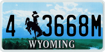 WY license plate 43668M