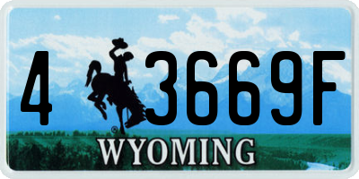 WY license plate 43669F