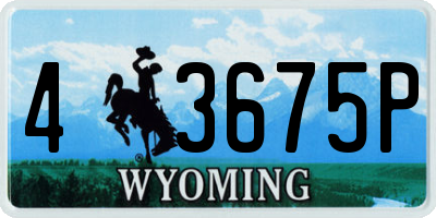 WY license plate 43675P