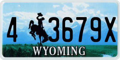 WY license plate 43679X