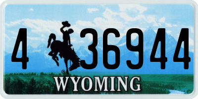 WY license plate 436944