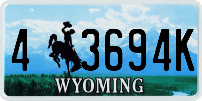 WY license plate 43694K