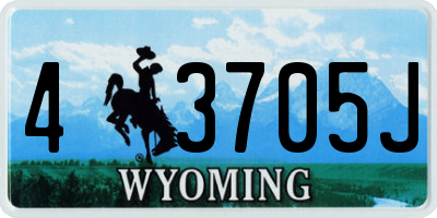 WY license plate 43705J