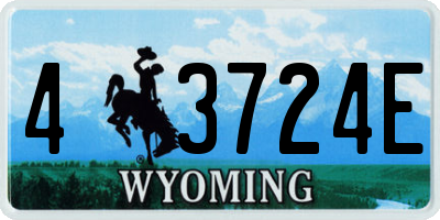 WY license plate 43724E