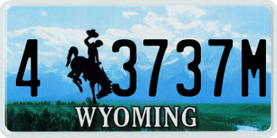 WY license plate 43737M