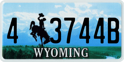 WY license plate 43744B