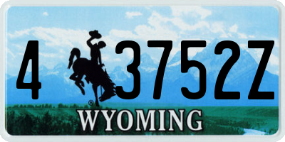 WY license plate 43752Z