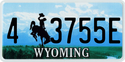 WY license plate 43755E