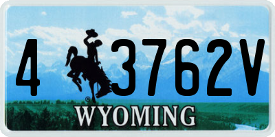 WY license plate 43762V