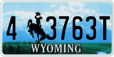 WY license plate 43763T