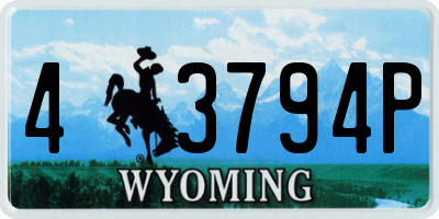 WY license plate 43794P