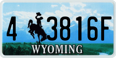 WY license plate 43816F