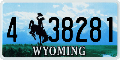 WY license plate 438281