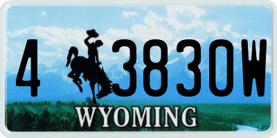 WY license plate 43830W
