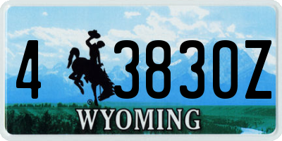 WY license plate 43830Z