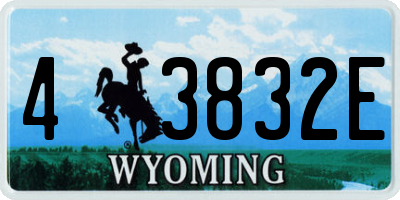 WY license plate 43832E