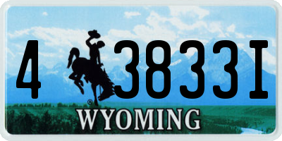 WY license plate 43833I