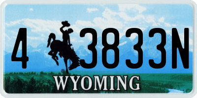 WY license plate 43833N