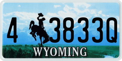 WY license plate 43833Q