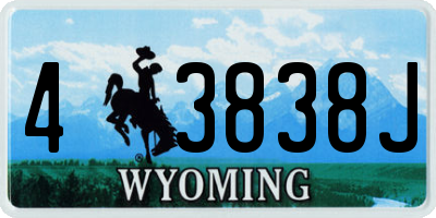 WY license plate 43838J