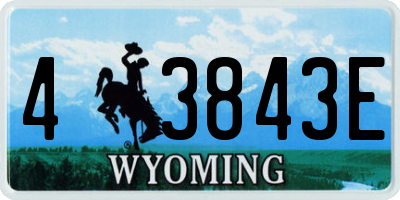 WY license plate 43843E