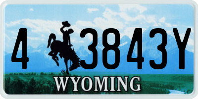 WY license plate 43843Y