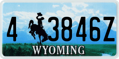 WY license plate 43846Z