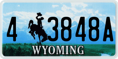 WY license plate 43848A