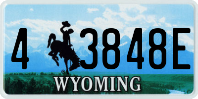 WY license plate 43848E