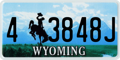WY license plate 43848J