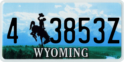 WY license plate 43853Z
