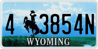 WY license plate 43854N