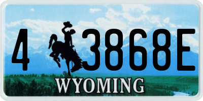 WY license plate 43868E