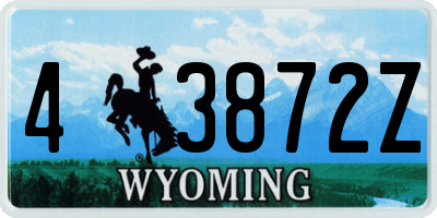 WY license plate 43872Z
