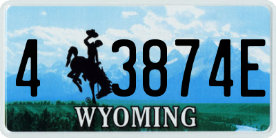 WY license plate 43874E