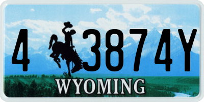 WY license plate 43874Y