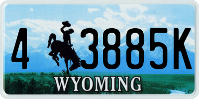 WY license plate 43885K