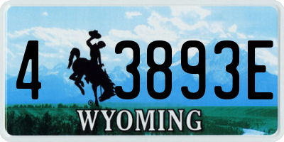 WY license plate 43893E