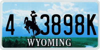 WY license plate 43898K