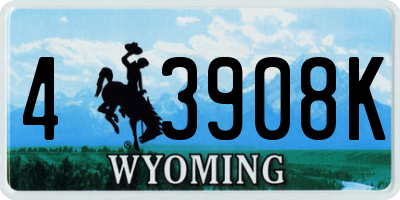 WY license plate 43908K