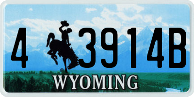 WY license plate 43914B